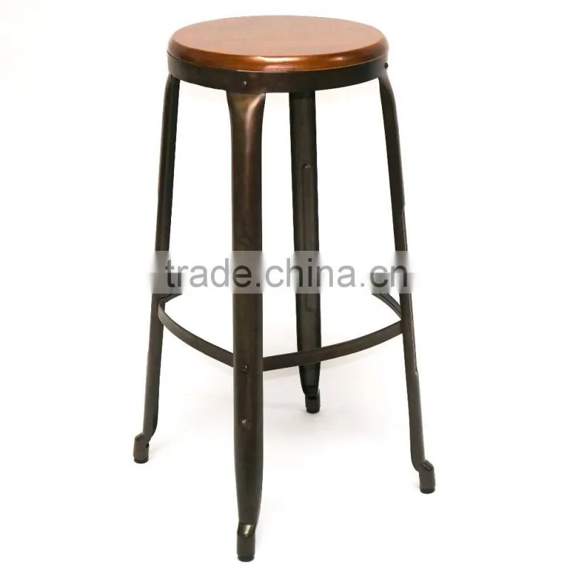 Competitive Price Industrial Metal Bar Stool Vintage Stackable Counter Stool Bar Furniture For Sale