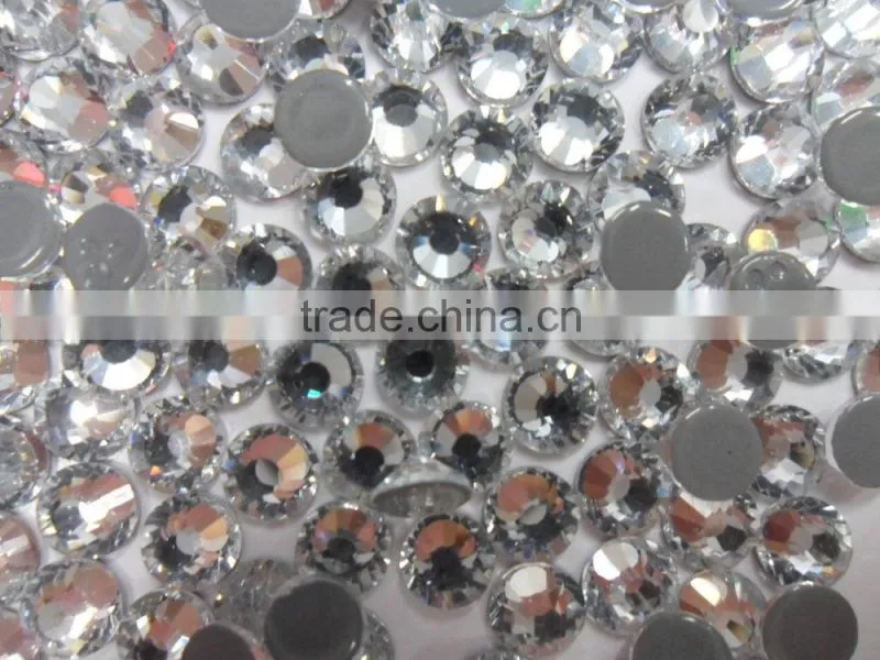2015 high quality double flat glue ss20 crystal dmc rhinestone hot fix for clothing,bags,shoes