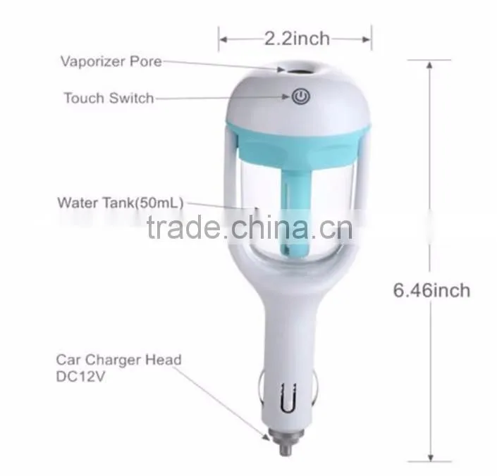 50ml aroma 180 degree rotation mini car humidifier ultrasonic car air purifier