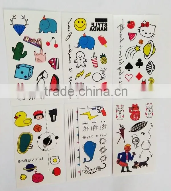 custom small cute cartoon temporary tattoo holiday waterproof tattoo sticker