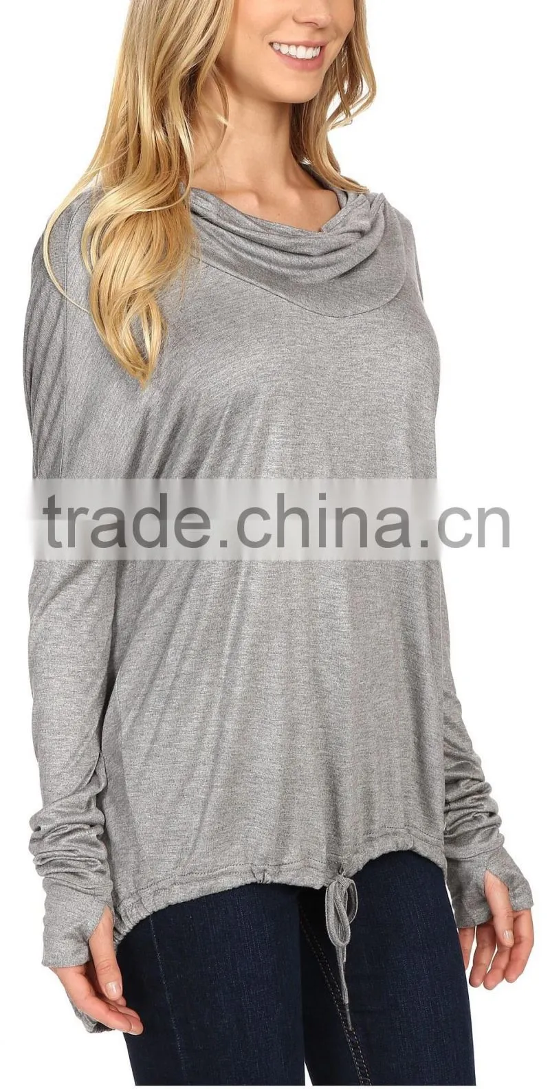Ramax Custom Women Loose Fit Long Sleeve Sweatshirt Tops With Thumb Hole