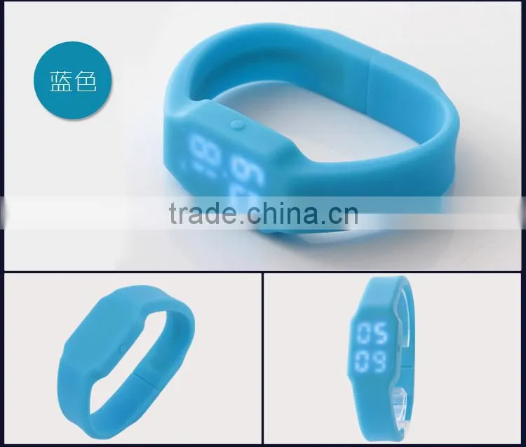 Silicone LED watch USB disk function Temperature detection watch W1S