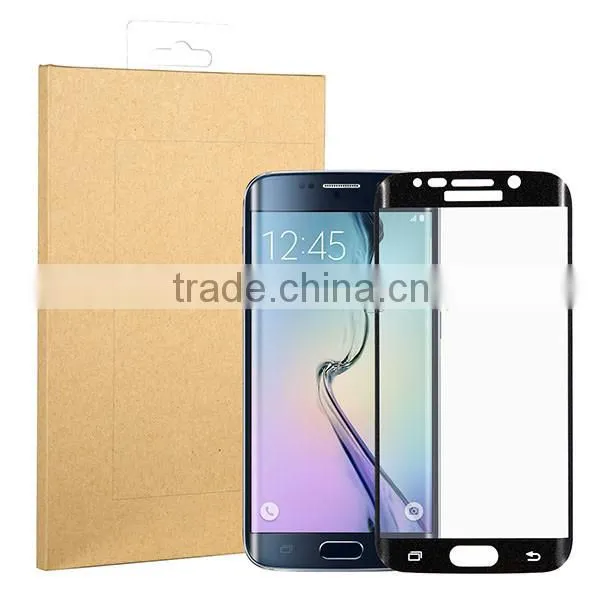 3D Curved Full Cover Tempered Glass for Samsung S6 Edge Screen Protector Black