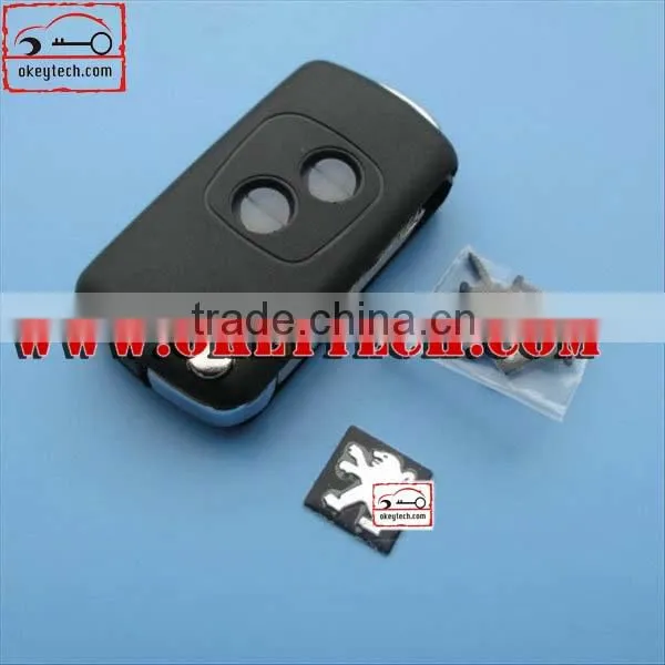 OkeyTech Peugeot 206 C2 2 buttons flip remote key shell for peugeot 206 key for Peugeot key