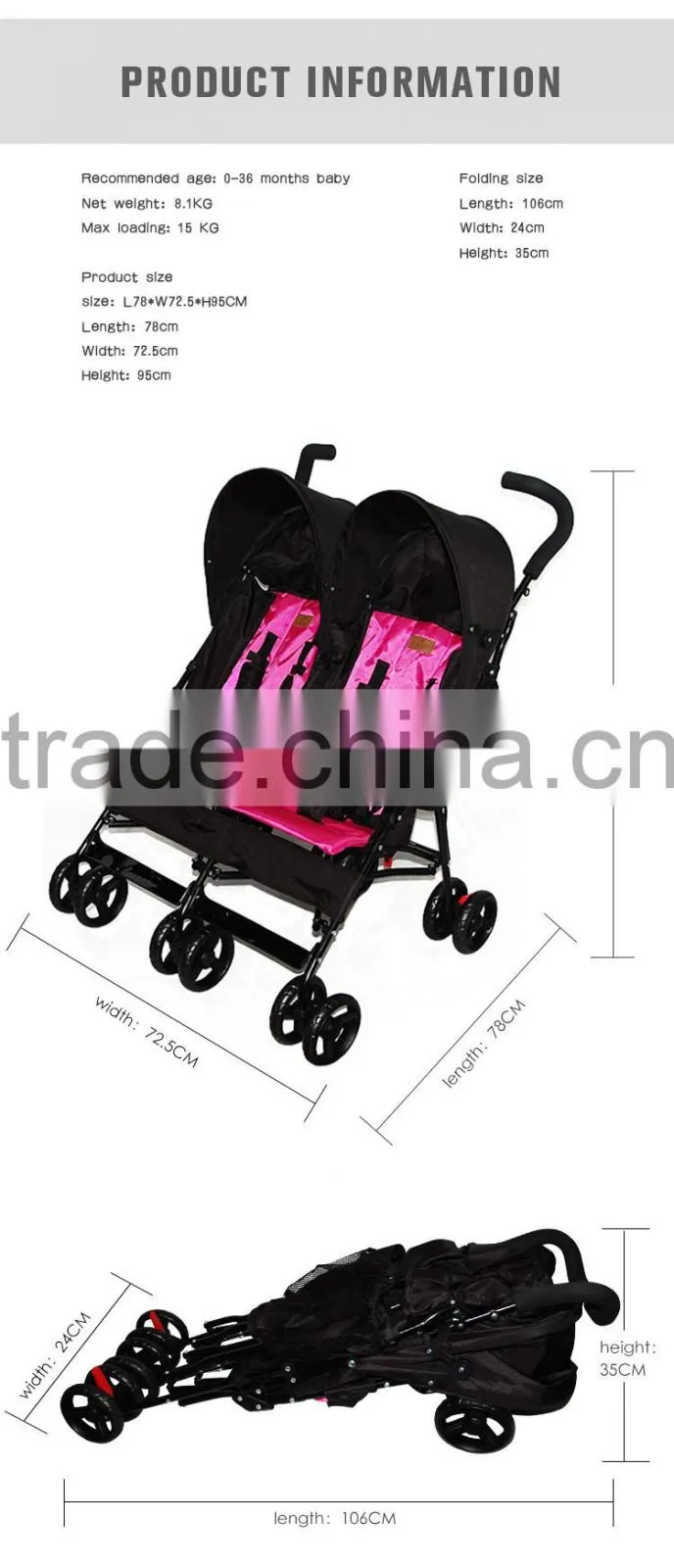 Hot Selling Baby Stroller Factory Price Baby Carrier with American Standard