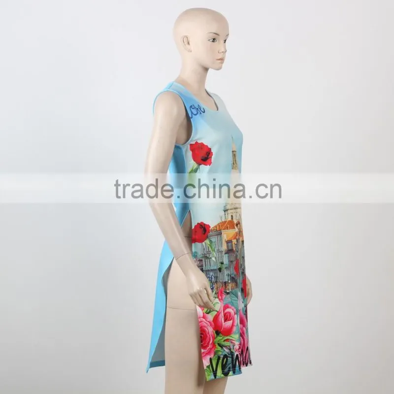 African Screen Print Dress Designs Digital Floral Printed Dress Wholesale Cheap Price