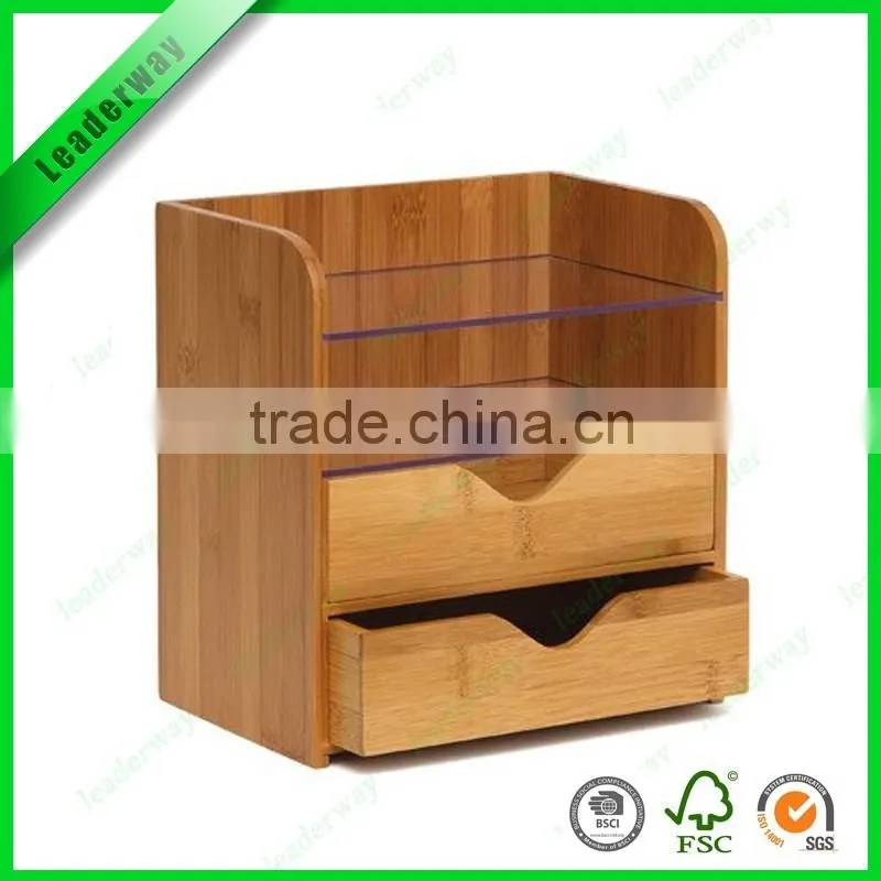 Bamboo table paper file box with drawers/storage boxes