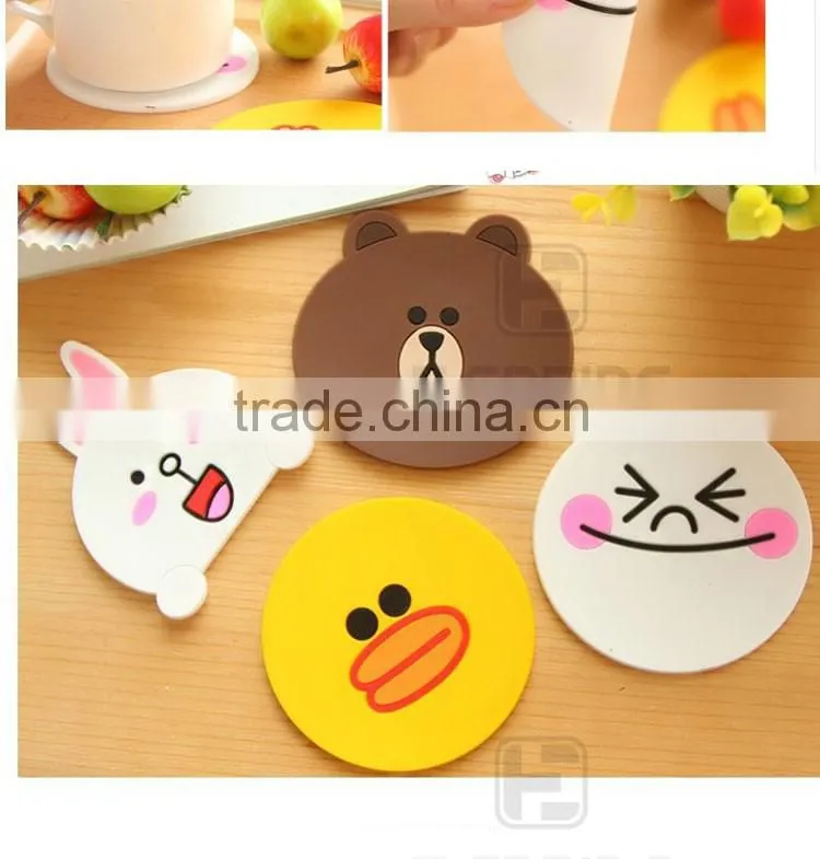Kitchen Accessories Cute Anime Silicone Coffee Placemat Cartoon Drink Coaster Cup mat