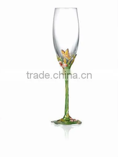 RORO Chanson orchid enamel crystal glass wine glass champagne glass