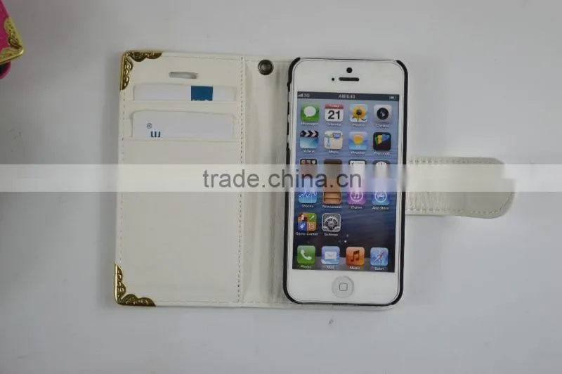 2016 Beautiful and Cute Style PU Leather Case for iphone6 with Big Magnet, Card slots and sling