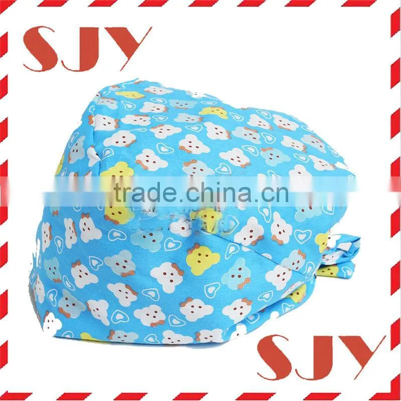 Disposable Print Doctor Cap, Surgical Cap with Elastic back