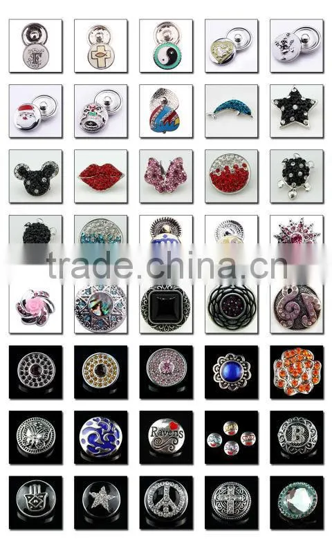 Charms fashion crystal rose flower s napbutton charms fit bracelet
