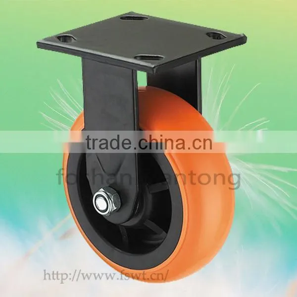 Black Top Plate Heavy Duty Rigid Caster For Trolley