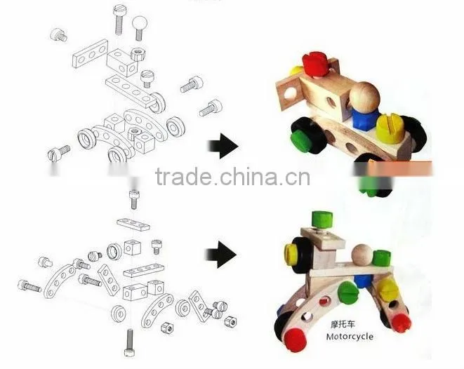 Hot sale item --- 30 pieces changeable nut building blocks car