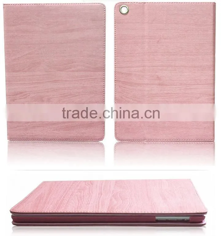 wood grain Leather Cases for apple iPad Air 2 Stand Tablet Case