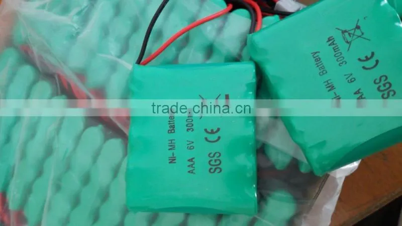Rechargeable 6V Ni-MH AAA 300mAh Battery Pack