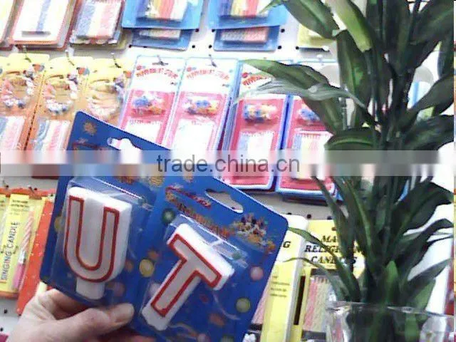 Wholesale A-Z Outline Alphabet Candle, available in A B C D E F G ...Y , 26 letter candle Kids Birthday Partyware Party Supplies
