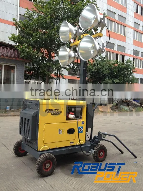 Metal halide lamp lighting tower with Single cylinder diesel engine