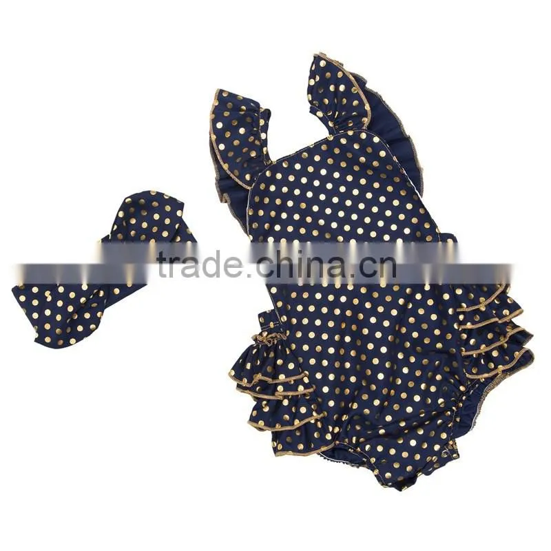 Hottest Sale Later Fashion Baby Clothes Seasld Bella Romper-Adjustable! Baby Sequin Cold Dot Rompers, Beach Romper