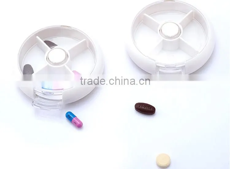 Children plastic portable round buckle up 7 day pill box