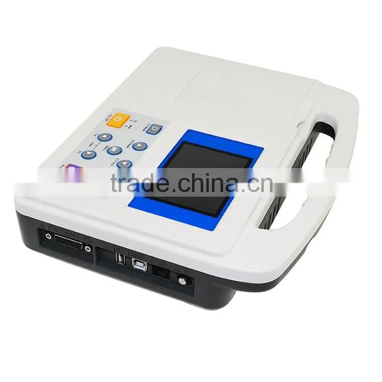 Professional Manual/Auto/Arrhythmia analysis modes 12 lead One channel digital portable ECG machine with high resolution