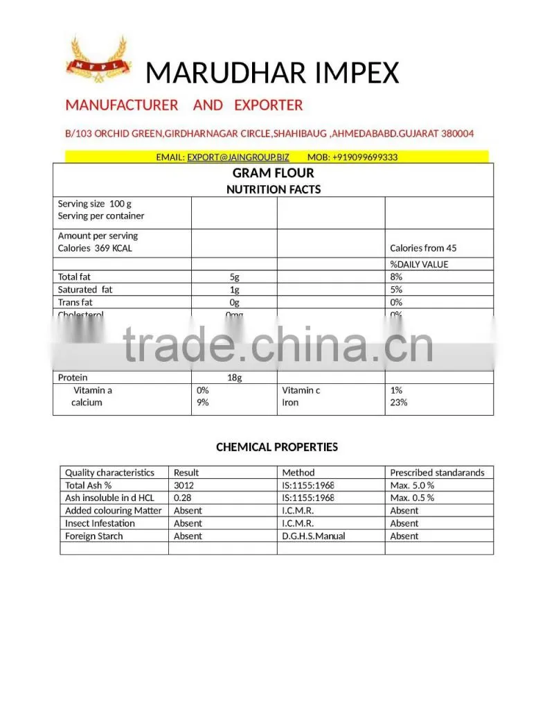 GRAM FLOUR AT BEST PRICE