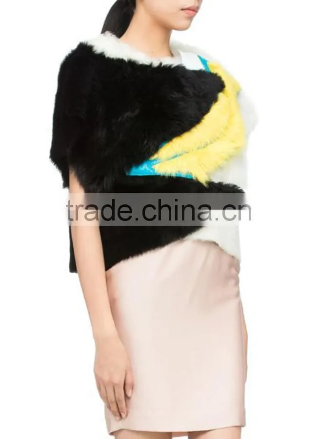 Top fashion women's multicolor 100% sheep full skin jacket