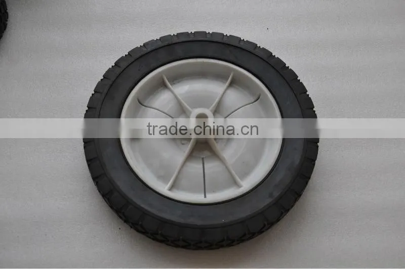 10 inch plastic solid rubber cart wheels