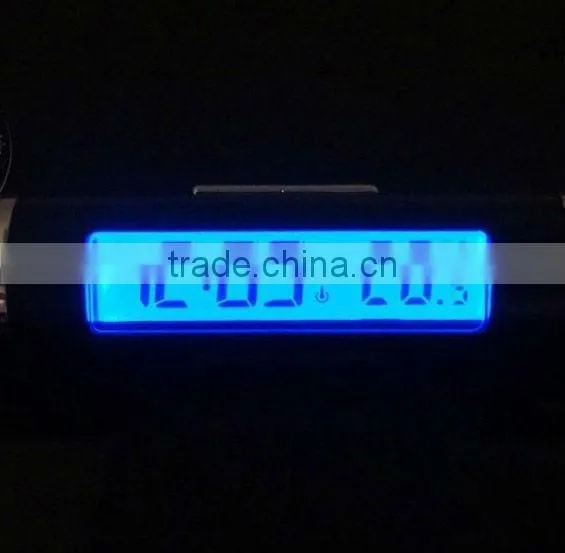 Clip-on LCD Backlight Practical Car Thermometer Automotive Digital Clock
