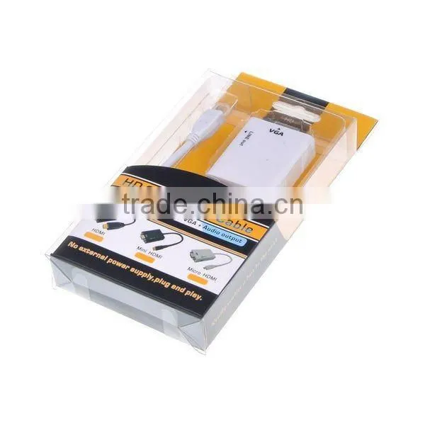 Mini HDMI to VGA + Aduio HD Conversion Cable Adapter For Computer DVD