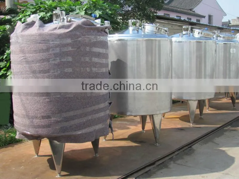 stainless steel juice mixing tank with steam heating jacket