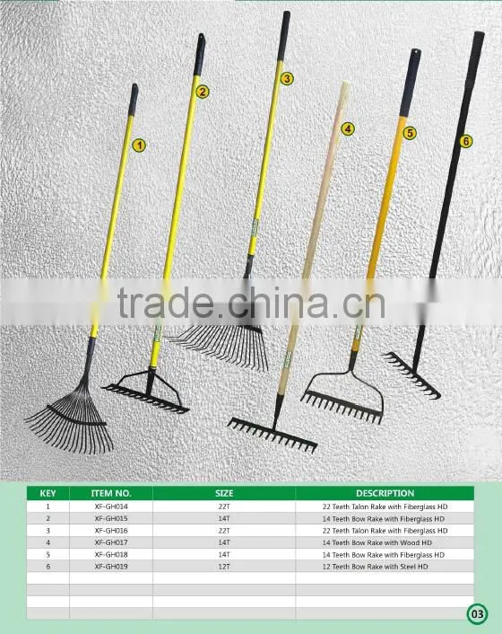 blue carbon steel TPR handle hoe farm tools agricultural tools