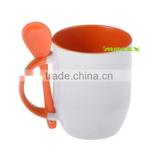Sublimation Blanks Printable Mug with Spoon Sublimation White Mug (M-SF)