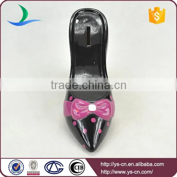 Special Design Of High Heel Shoe Shape Ceramic Money Bank