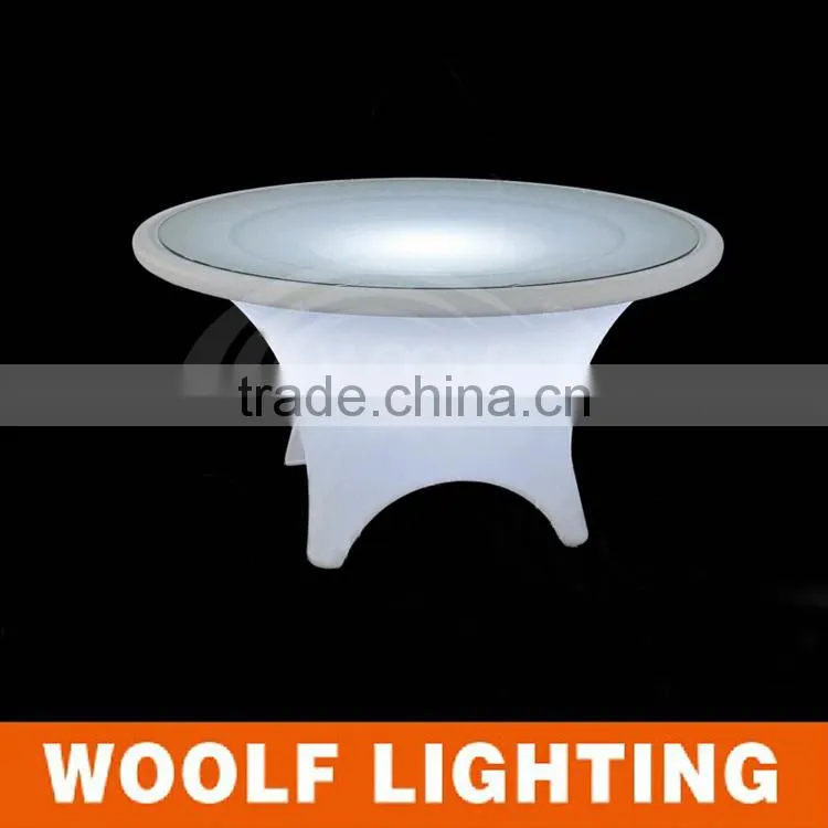 2014 Hot Seller High Quality High End Remote Color Changing Household Glowing LED Round Dinner Table LED Furniture