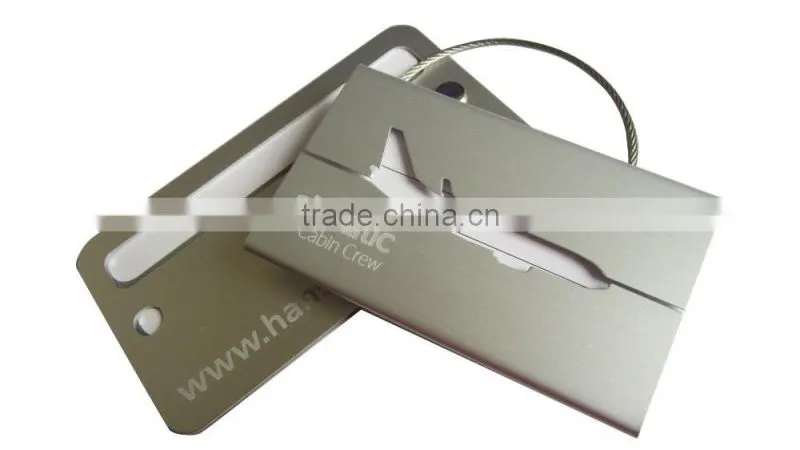 Security Airplane Luggage Tag nickel Plated Luggage tags with Bright silver finish