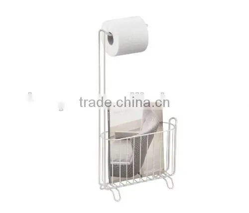 Bathroom Metal Toilet Paper Holder And Newspaper or Magazine Rack