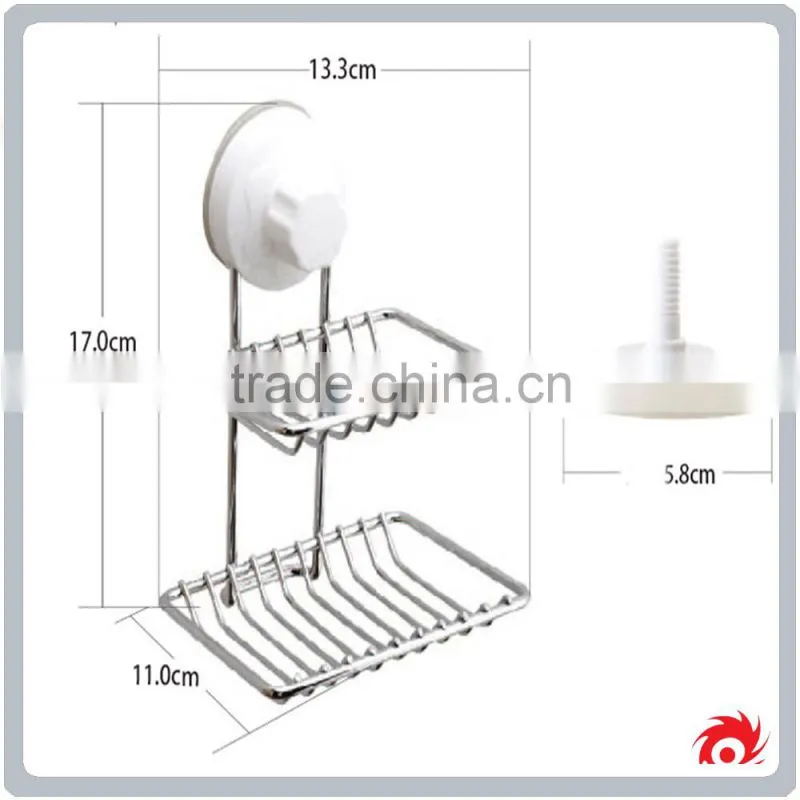 new stainless steel bathroom toilet shower sucker suction sink tray dish hanging soap holder