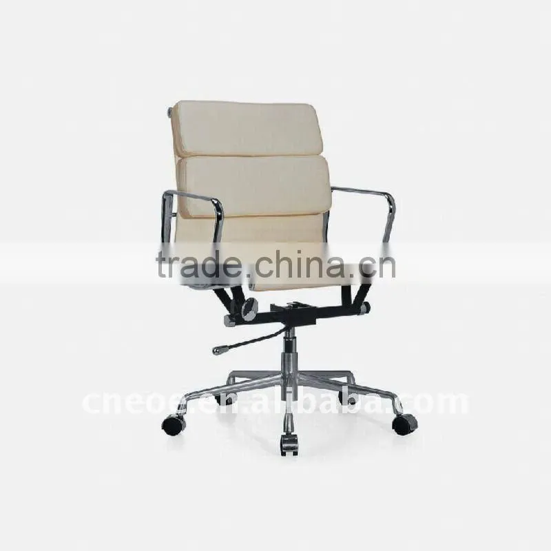 Comfortable black leather swivel office chair