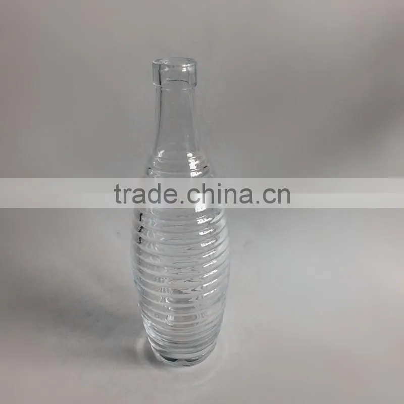 Wholesale striated glass bottle for beverage or flower/Glass vase/glassware