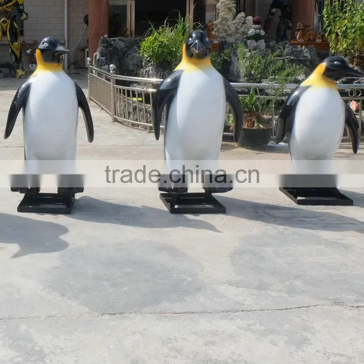 Fiberglass penguins figure for movie cartoon