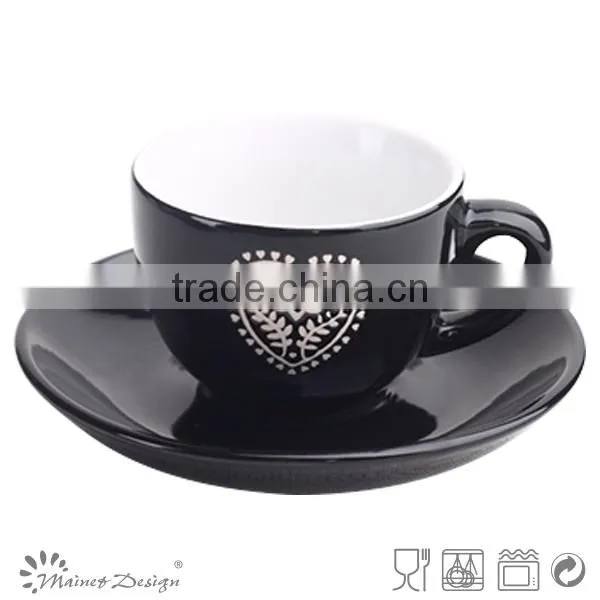 Ceramic coffee cups and saucers,stoneware wholesale coffee cup and saucer,personalized tea cups & saucers