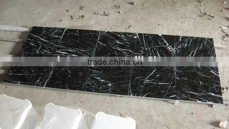 Nero Oriental black marble tile and slab