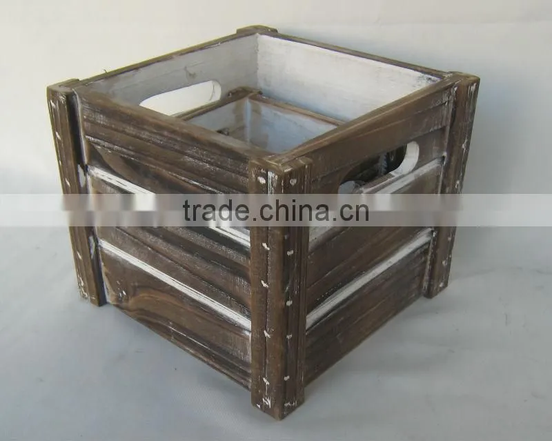 heat treatment samll indoor wooden planter