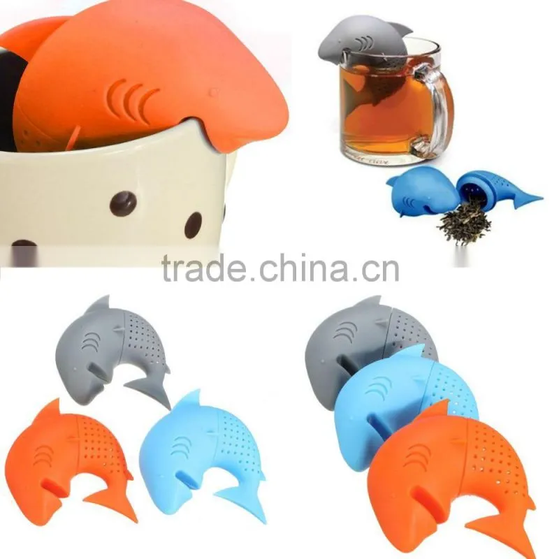 The Silicone Shark Shape Tea Infuser Maker Set Cup Decor Tea Bag Strainer Filter
