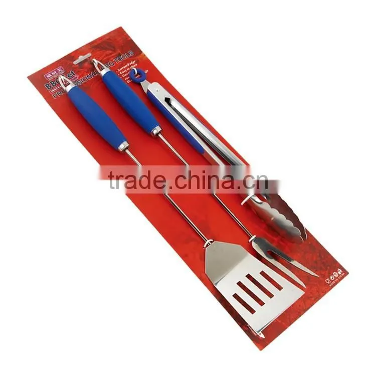 3pcs stainless steel portable korean bbq exhaust set with TPR handle