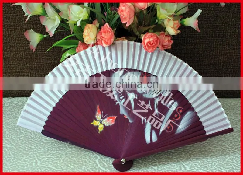 Beautiful bamboo printting hand fan
