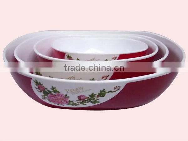Four-piece Peony Bi-Color Candy Tray Salad Bowl