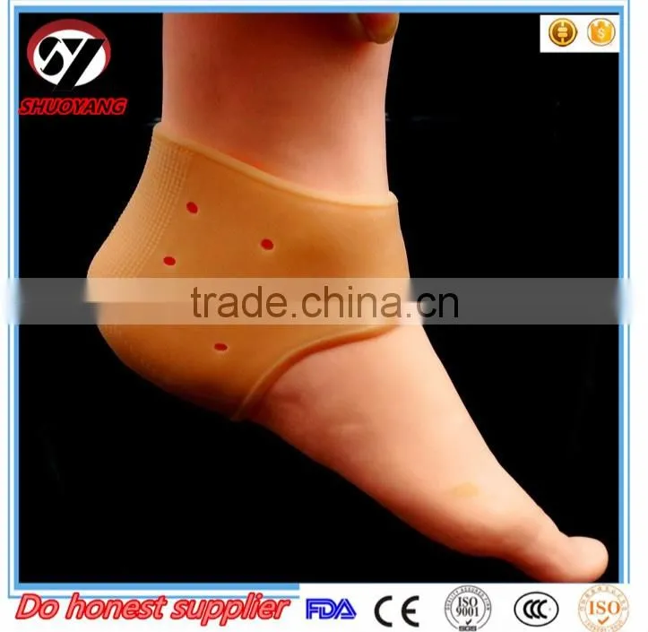 2016 hot sell Breathable and cushion Silicone Gel Heel pad and Ankle Sleeve for Plantar Fasciitis