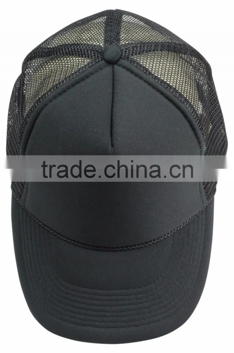 Custom fashion 5 panel dark grey trucker cap